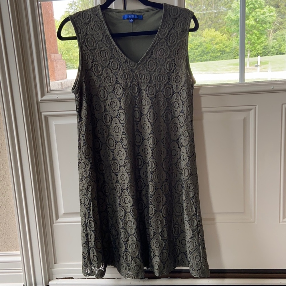 Olive green lace dress